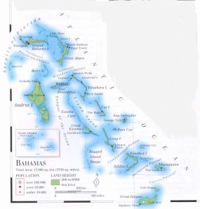 a map of the Bahamas; source WR