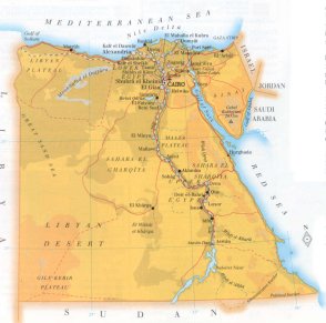 map of Egypt; source: WR