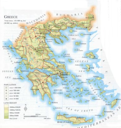 Greece Physical Map