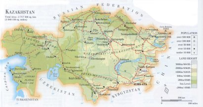 map of Kazakhstan; source: WR