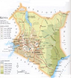 map of Kenya; source: WR