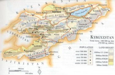 map of the Kyrgyz Republic; source: WR