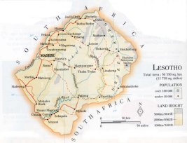 map of Lesotho; source: WR