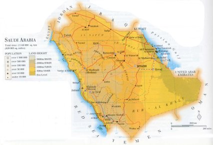 map of Saudi Arabia; source WR