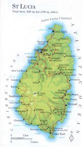 map of Saint Lucia