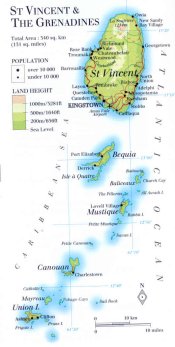 map of Saint Vincent and The Grenadines