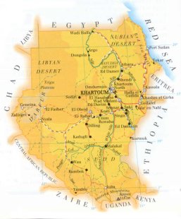 map of Sudan; source WR