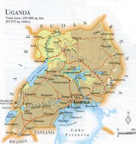 map of Uganda; source WR