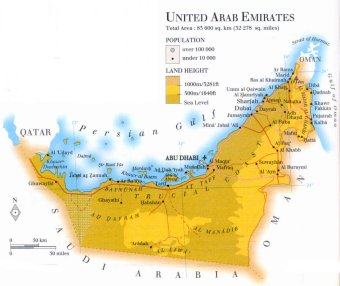 map of the United Arab Emirates; source WR