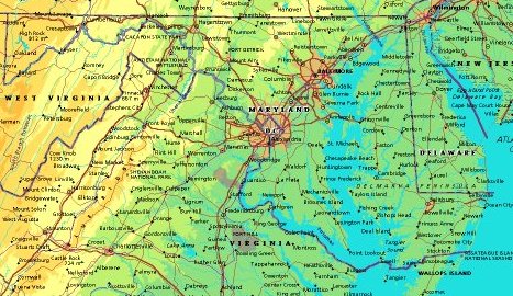 map of Maryland