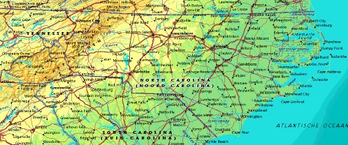 map of North Carolina