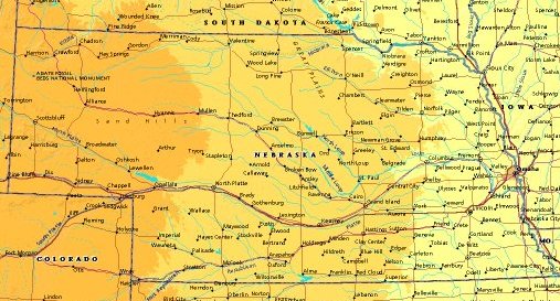 map of Nebraska