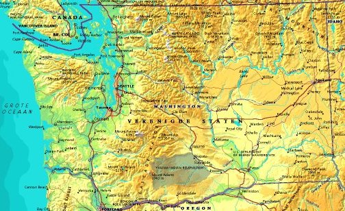 map of Washington state 