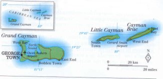 map of the Cayman Islands