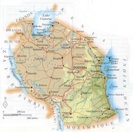 map of Tanzania; source WR